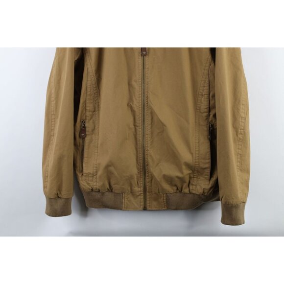 Orton Brothers Mens Size Medium Distressed Lined Full Zip Bomber Jacket Brown - Picture 3 of 16